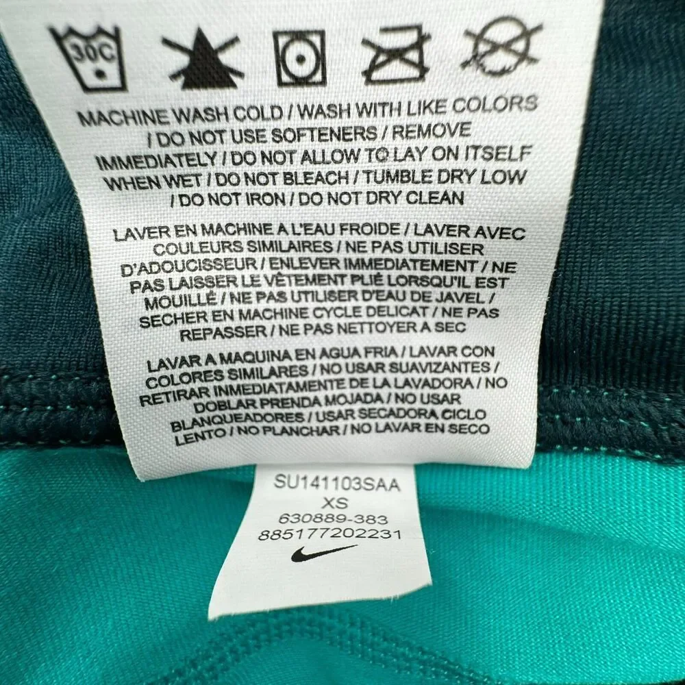 NIKE Women's XS Teal Epic Lux Tight Fit Running Capri Pants‎ Leggings zip Pocket